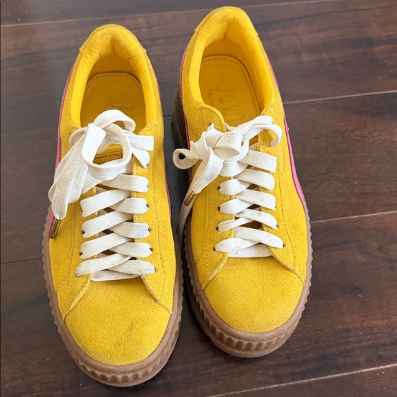 Puma Yellow Suede Platform Sneakers with Pink Stripe Fenty
Super stylish - Picture 6 of 6